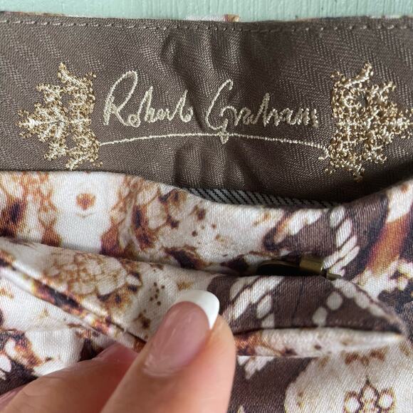 Robert Graham Ankle Pants Women Size 12 Brown Kayla Snake Print Style# 13303 NWT - Picture 3 of 13